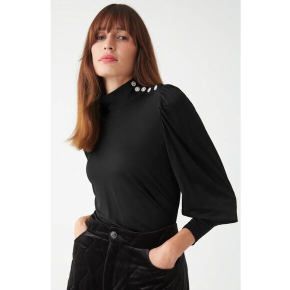 & Other Stories Tops - & Other Stories Diamanté Mock Neck Top